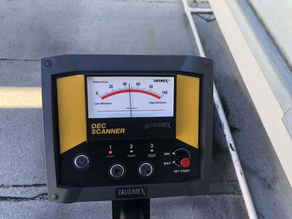 Commercial Roof Investigation- Tramex Moisture Meter